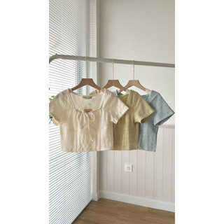 Áo thun nhún cột nơ - Tyribee Clothing