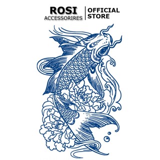 Hình xăm dán hình cá chép KT-004, miếng dán hình xăm tạm thời nhật cổ 15 ngày chống nước