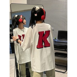 Áo thun nam nữ  KAYVIBI 100% cotton tay ngắn dáng rộng cổ tròn phong cách Hàn Quốc cổ điển