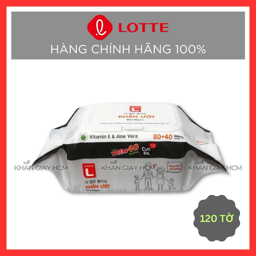 HOẢ TỐC KHĂN ƯỚT LOTTE CHOICE L 120 TỜ CHÍNH HÃNG - KHĂN GIẤY HCM