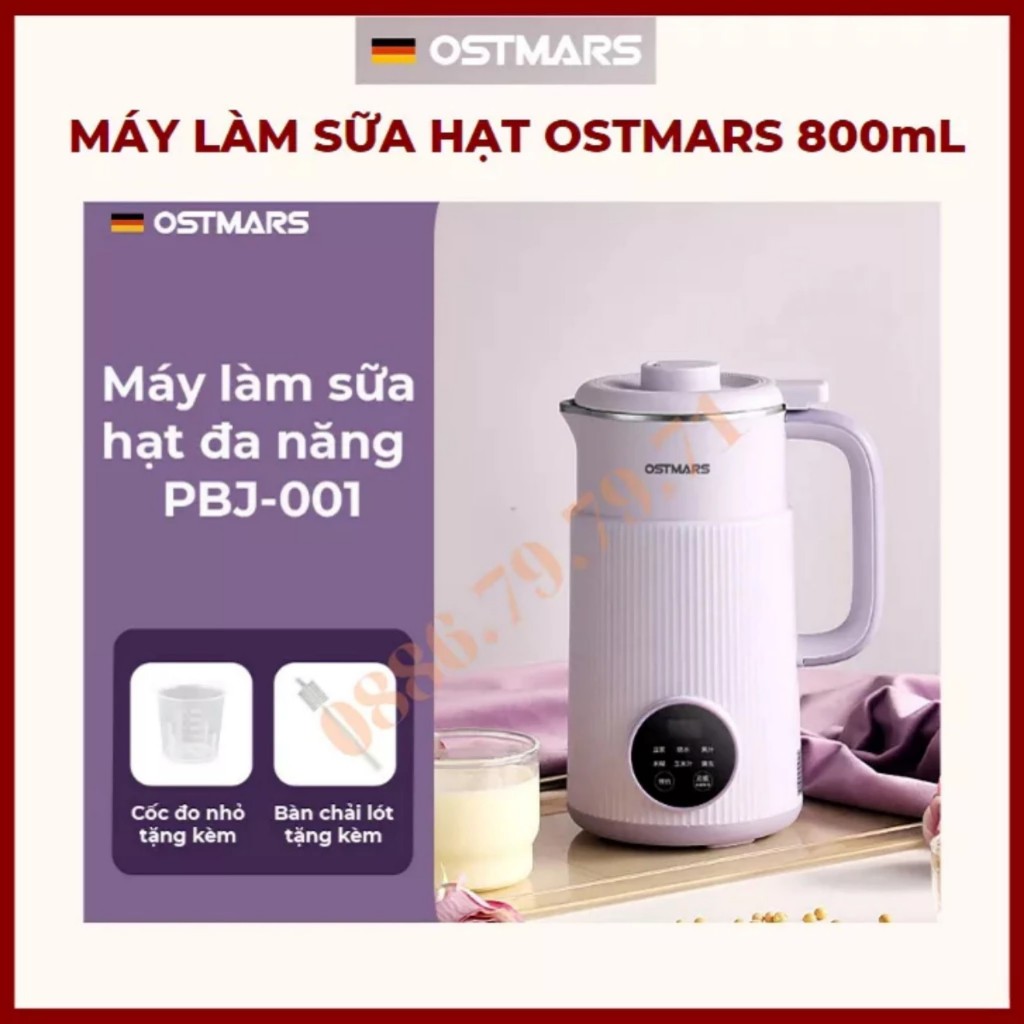 OSTMARS Máy Làm Sữa Hạt, Máy Nấu Sữa Hạt 800ml - 600W