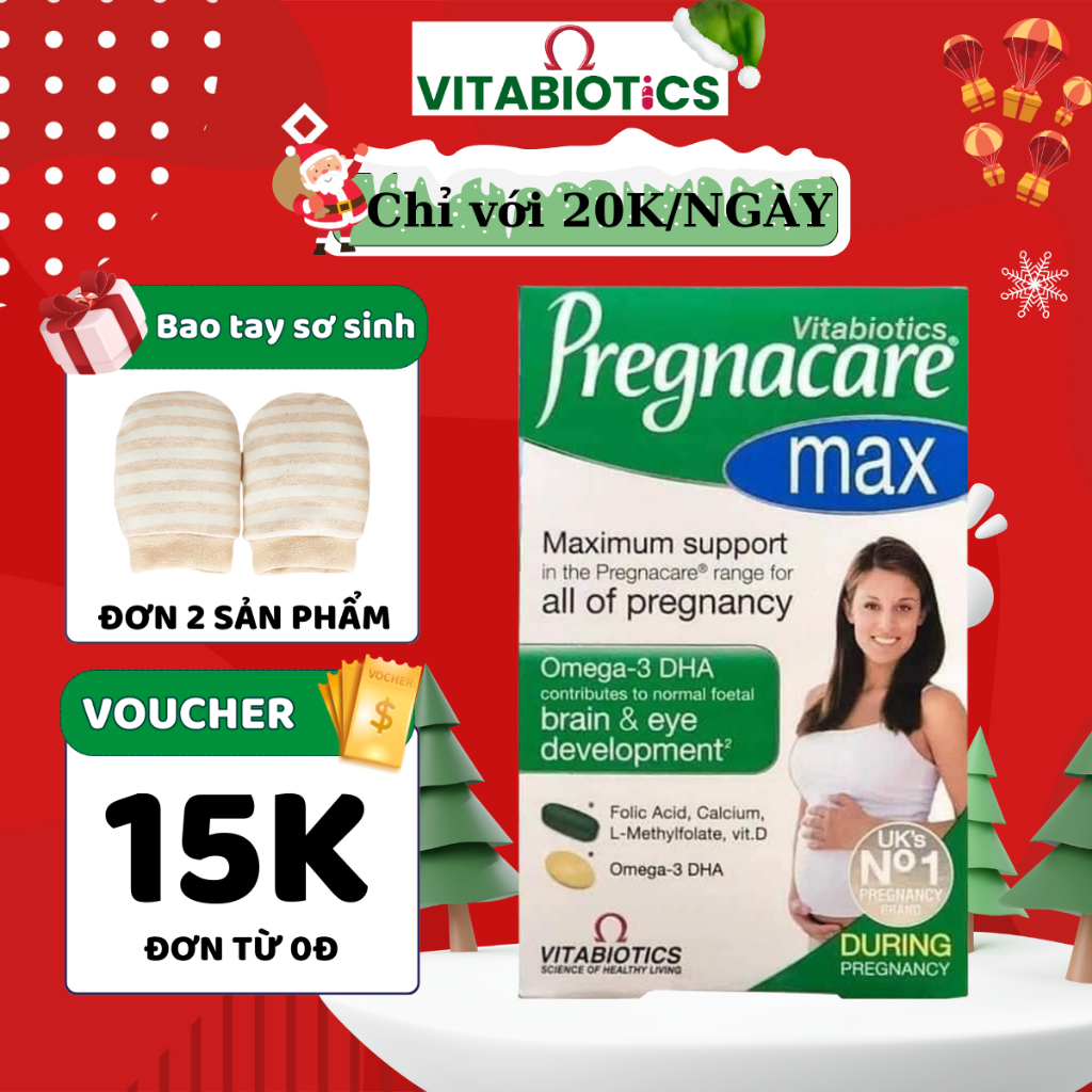 Vitamin tổng hợp cho mẹ bầu Pregnacare Max bổ sung dưỡng chất giúp mẹ khỏe mạnh, bé thông minh hộp 84 viên của Anh quốc