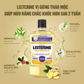 Combo 2 Chai Nước Súc Miệng Listerine Gừng Nghệ Bảo Vệ Nước Răng- Thái Lan 250ml / 750ml +250ml Chuẩn