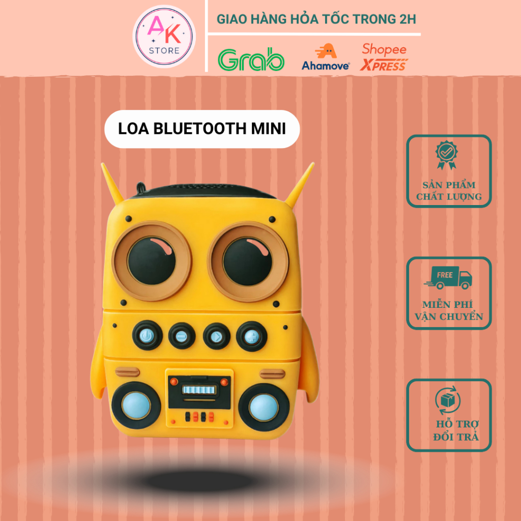 Loa bluetooth mini TK 200 âm thanh sống động, pin trâu, Bluetooth 5.0 Phụ Kiện AK