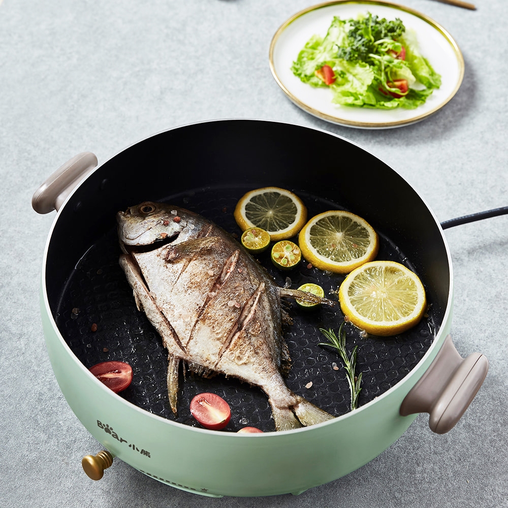 Nồi Lẩu Nướng Đa Năng Cao Cấp 5L Bear DHG-B50C1 Chống Dính - Hàng Chính Hãng Bảo Hành 12 Tháng