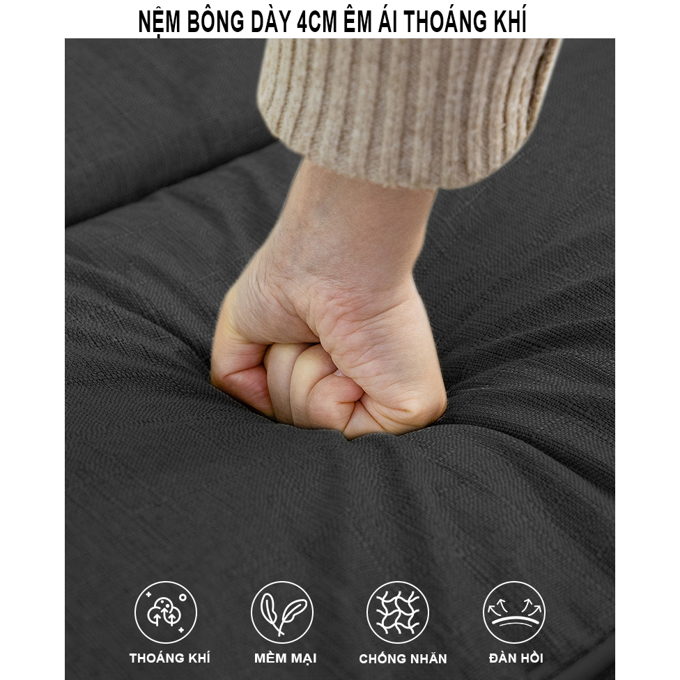 Giường gấp kiêm Ghế văn phòng Kamaso đa năng 2 in 1 ngả 180 độ tiện lợi thư giãn Bảo hành 5 năm