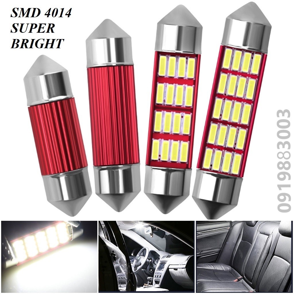 Đèn LED Trần Xe Ô Tô SMD 4014, Đèn Cốp, Soi Biển Số 31mm 36mm 39mm 41mm siêu sáng