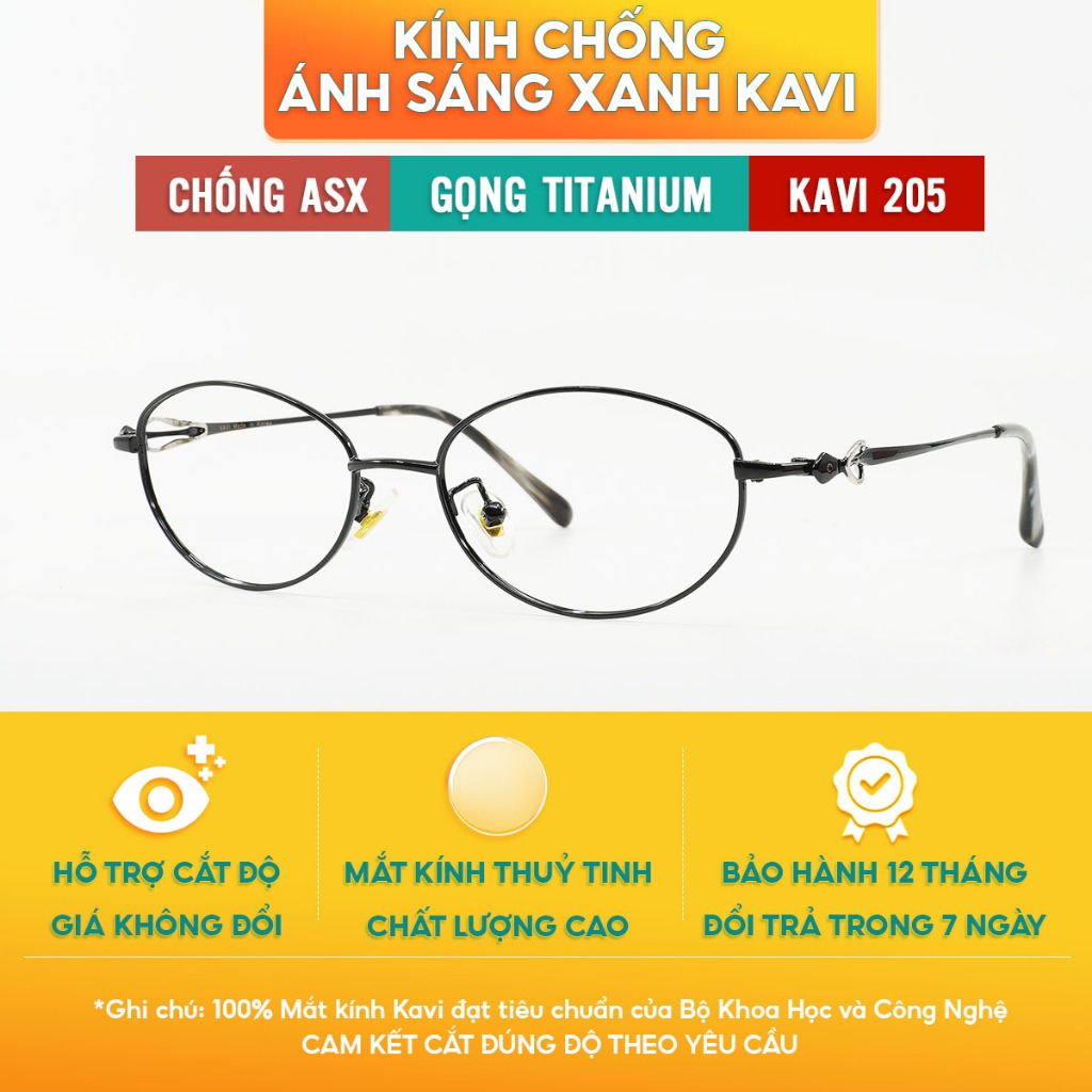 Kính Đọc Sách KAVI 205 Dành Cho Người Trung Niên - Kính Chống Ánh Sáng Xanh Siêu Trơn Gọng Titanium Hàn Quốc