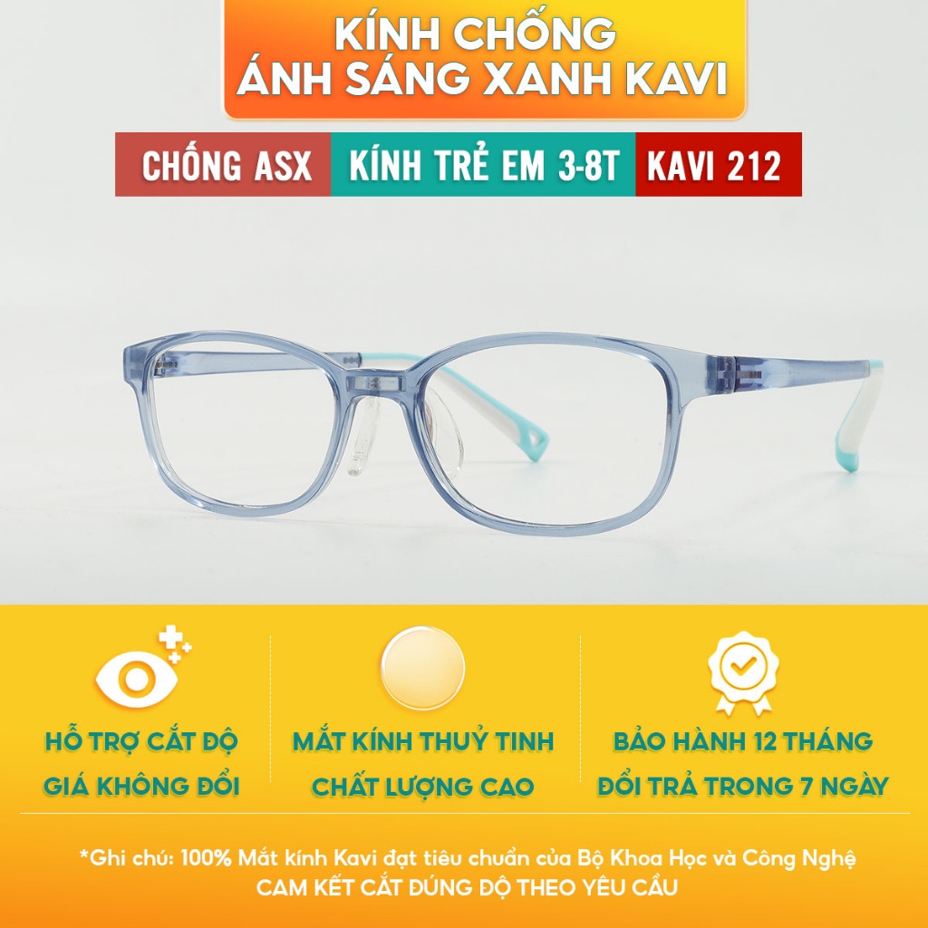 Kính Chống Ánh Sáng Xanh KAVI 212 Dành Cho Trẻ Em 3 - 8 Tuổi Dáng Chữ Nhật