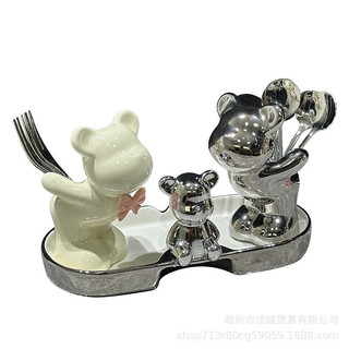 Bộ thìa dĩa cặp đôi gấu bạc- bộ thìa dĩa 304 gấu bạc