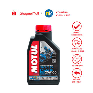 Nhớt xe máy số cao cấp motul 3000 plus 20w50 1l nk, sản phẩm chất lượng cho xe máy cũ, xe số, hàng chính hang