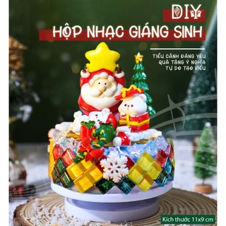   HCM- Mới Bộ tự làm Hộp nhạc trang trí Giáng sinh DIY bộ tự làm quà tặng hộp nhạc trang trí mosaic MahiMaki 