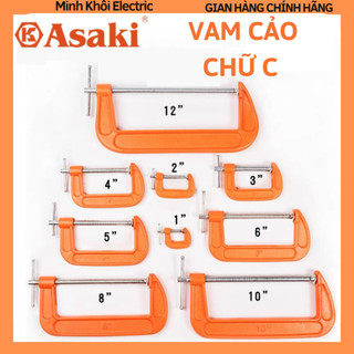 Cảo chữ C Asaki, cảo chữ G,vam chữ g kẹp gỗ,vam gỗ chữ c,vam cảo chữ c,vam kẹp chữ c,cảo vam chữ c,vam chữ c ak-6266,kẹp