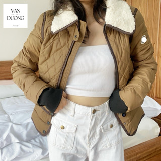 Áo phao Lông vũ Nữ Chính hãng Môn/clerr cổ áo bông dày nhẹ êm nhiều màu Thời trang thu đông
