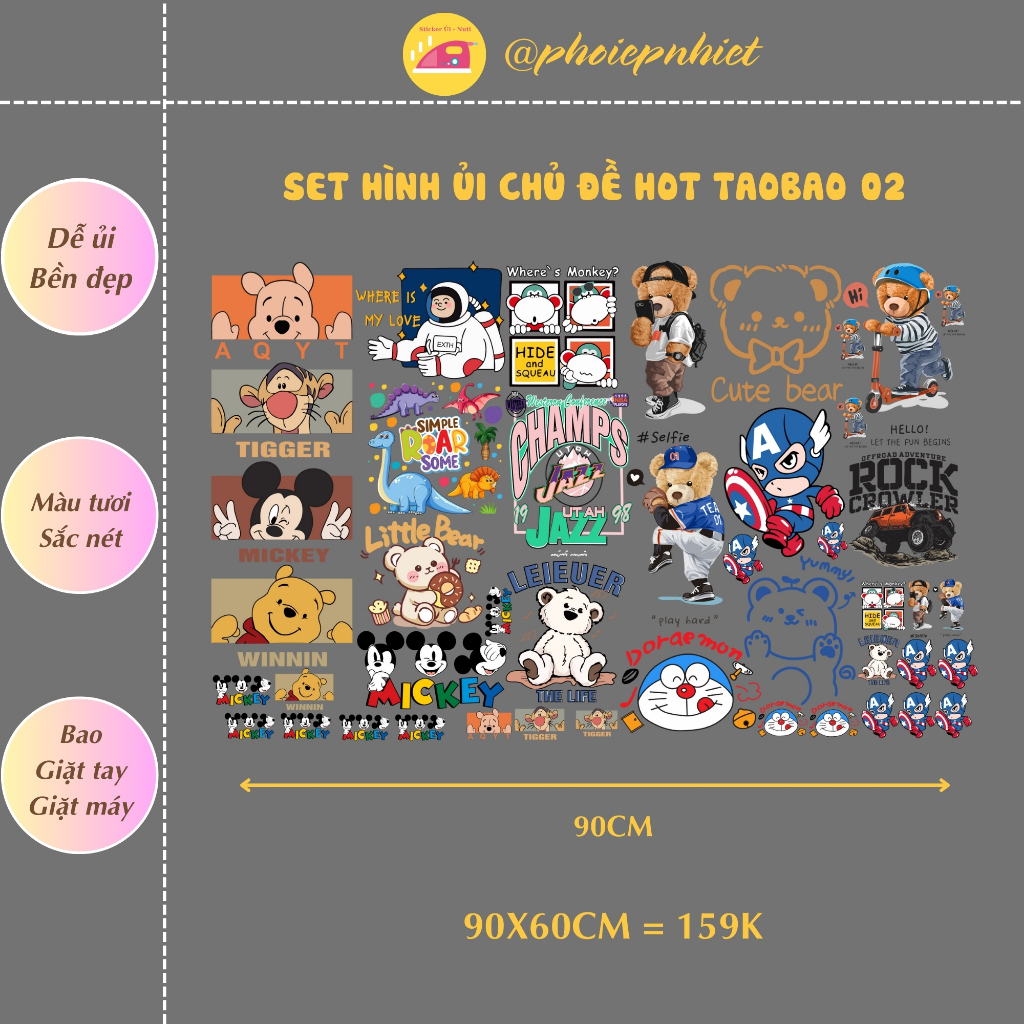 Hình ủi nhiệt, pet chuyển nhiệt chủ đề hottaobao