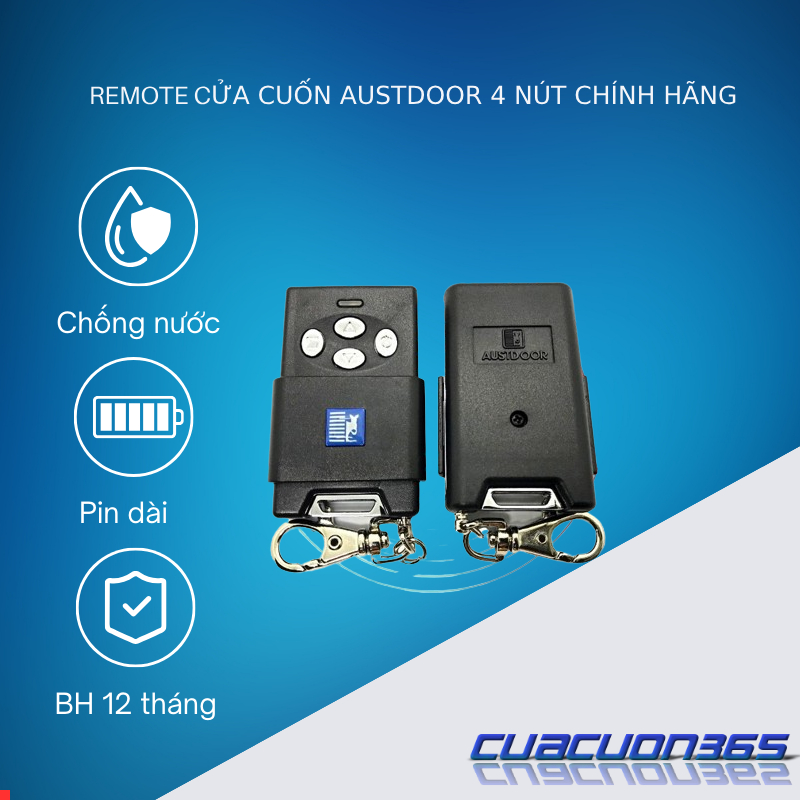 Khóa cửa cuốn Austdoor cao cấp, Sóng khỏe>>50m>>Hàng chính hãng-Bảo hành 12 tháng.