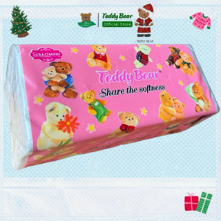 Thùng 5 Gói Giấy ăn rút Lụa Mịn TEDDY BEAR SOFTNESS 330 TỜ 3 LỚP chất lụa trắng mềm mại