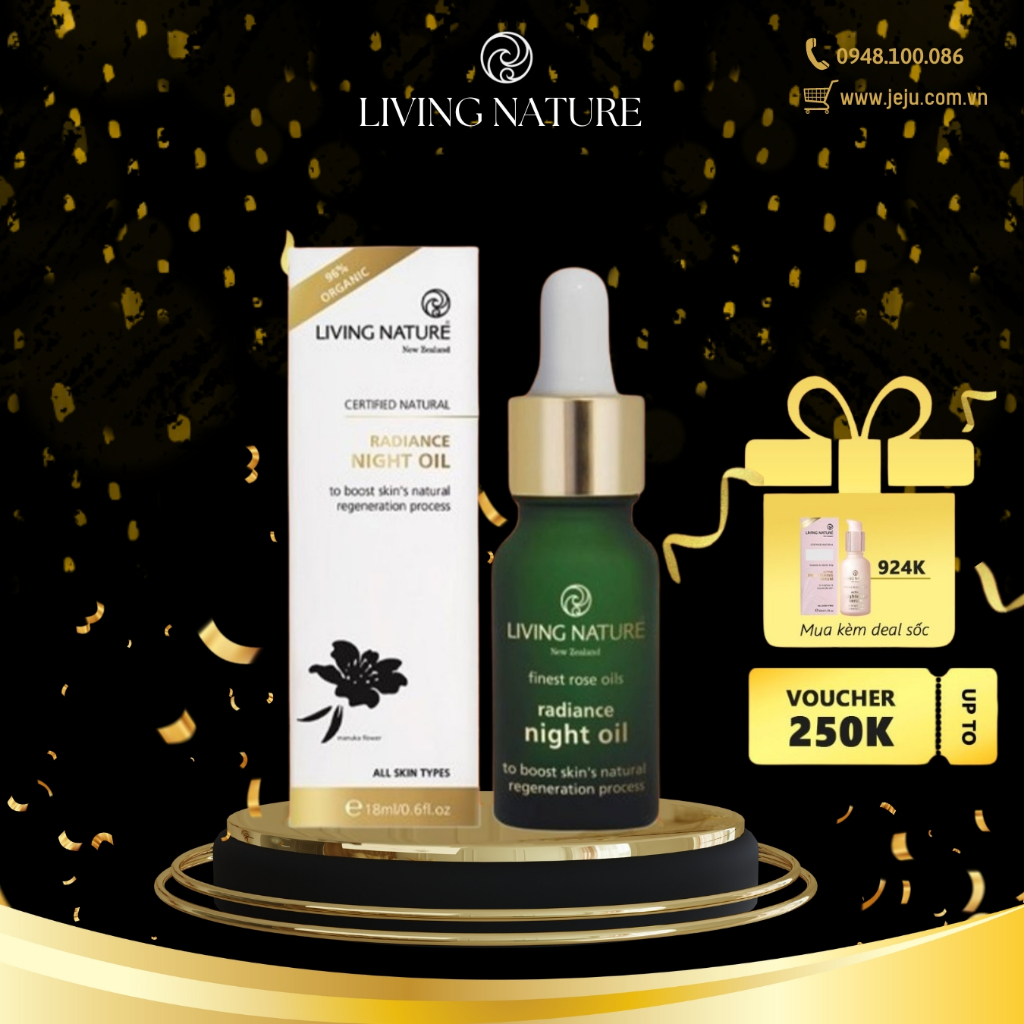 Dầu dưỡng sáng da, mờ thâm Living Nature Radiance Night Oil 18ml