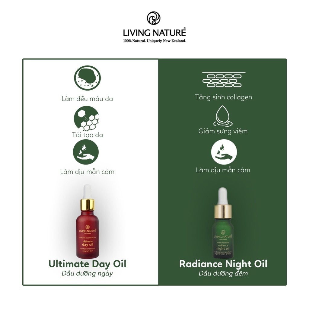 Dầu dưỡng sáng da, mờ thâm Living Nature Radiance Night Oil 18ml