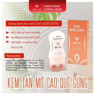 Kem Tan Mỡ Cao Quế Gừng Brair, Gel Tan Mỡ Bụng Giảm Thâm Rạn Cho Vòng 2