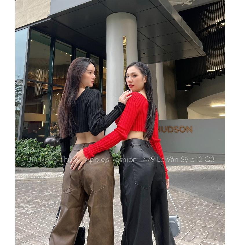 Quần da loang đen nâu