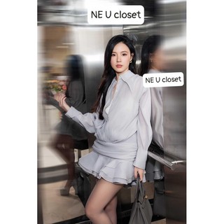[VÁY THIẾT KẾ] [Pre - order 4 ngày] Váy sơ mi Mi Du xòe bồng cách điệu có lót quần sang chảnh kéo dài chân, sẵ..........