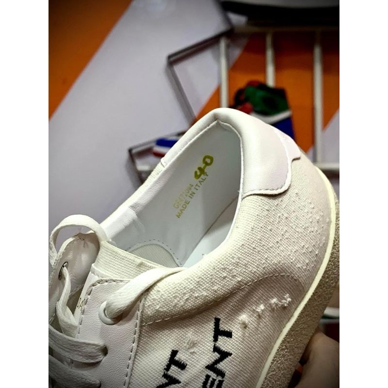 Giày Thể Thao Saint Laurent Nam Nữ Full Box Xịn Sò, Giày Sneaker Saint Laurent Bản Rách Màu Kem Vàng Và Trắng