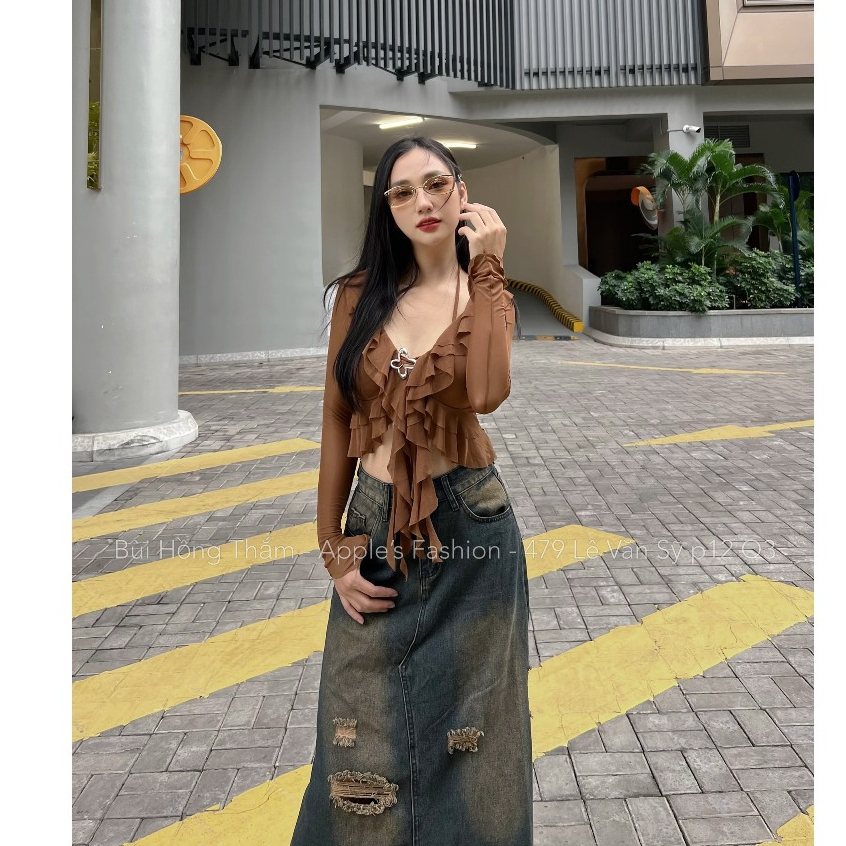 Cv jeans dài rêu rách