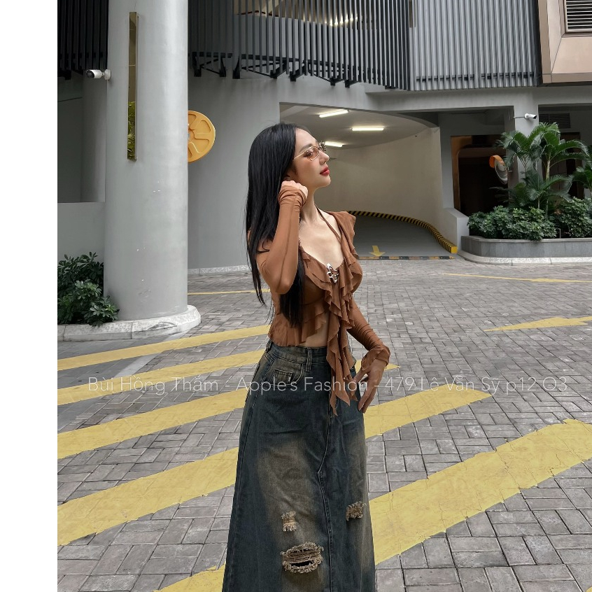 Cv jeans dài rêu rách