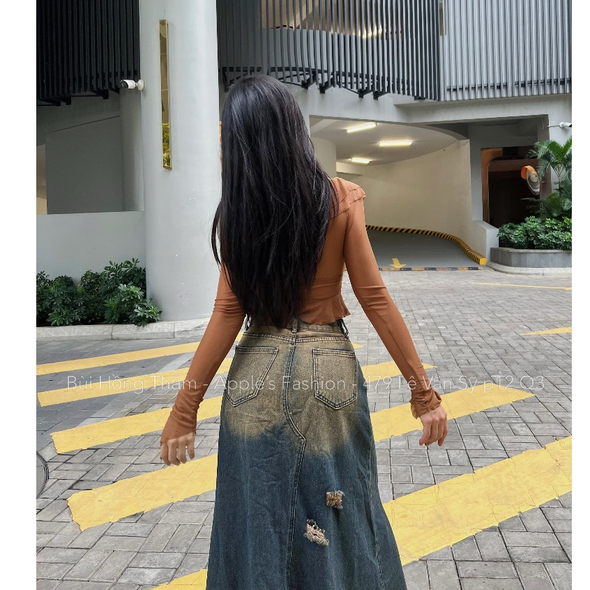 Cv jeans dài rêu rách