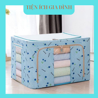 Hộp Vải Đựng Chăn Màn Quần Áo Có Khung Thép, Thùng Đựng Đồ Đa Năng Kích Thước Lớn