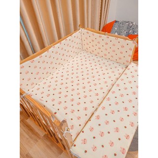 Trọn bộ quây đệm cũi cho bé (may theo kích thước yêu cầu)