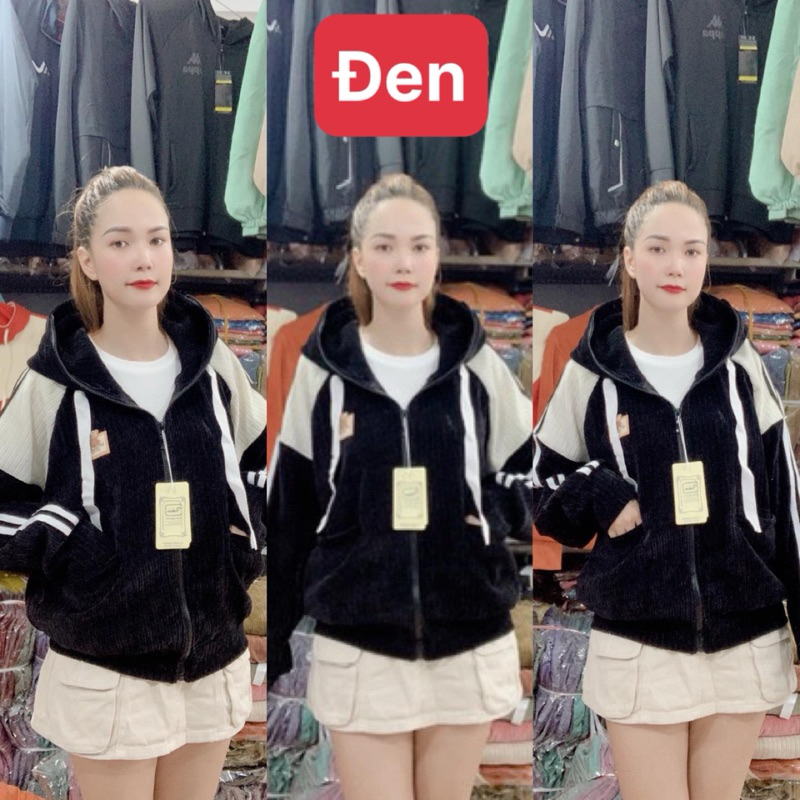 ✅Ảnh thật❤️ Áo Khoác Thời Trang Chất Liệu Nhung Đôi Xịn Có Nón Và Túi Trong Có Dây Kéo