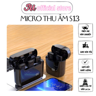Bộ 2 Mic Thu Âm Không Dây S13 Kèm Tiếng Vang Livestream Có Hộp Sạc 2.4G Giảm Tiếng Ồn Chuyên Nghiệp Dành Cho Điện Thoại