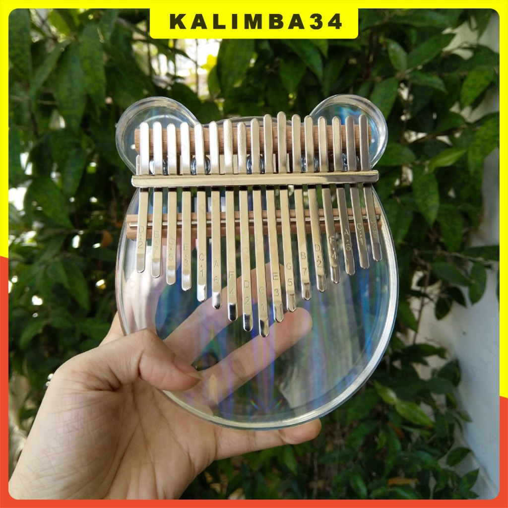 Kalimba pha lê gấu cầu vồng KL34, đàn kalimba 17 phím cầu vồng hình gấu dễ thương làm quà tặng sinh nhật