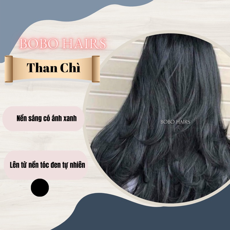Thuốc nhuộm tóc than chì kèm oxi và găng tay nhuộm