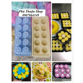 SET 5 KHUÔN LÀM ĐÁ, LÀM  RAU CÂU HÌNH HOA CÚC