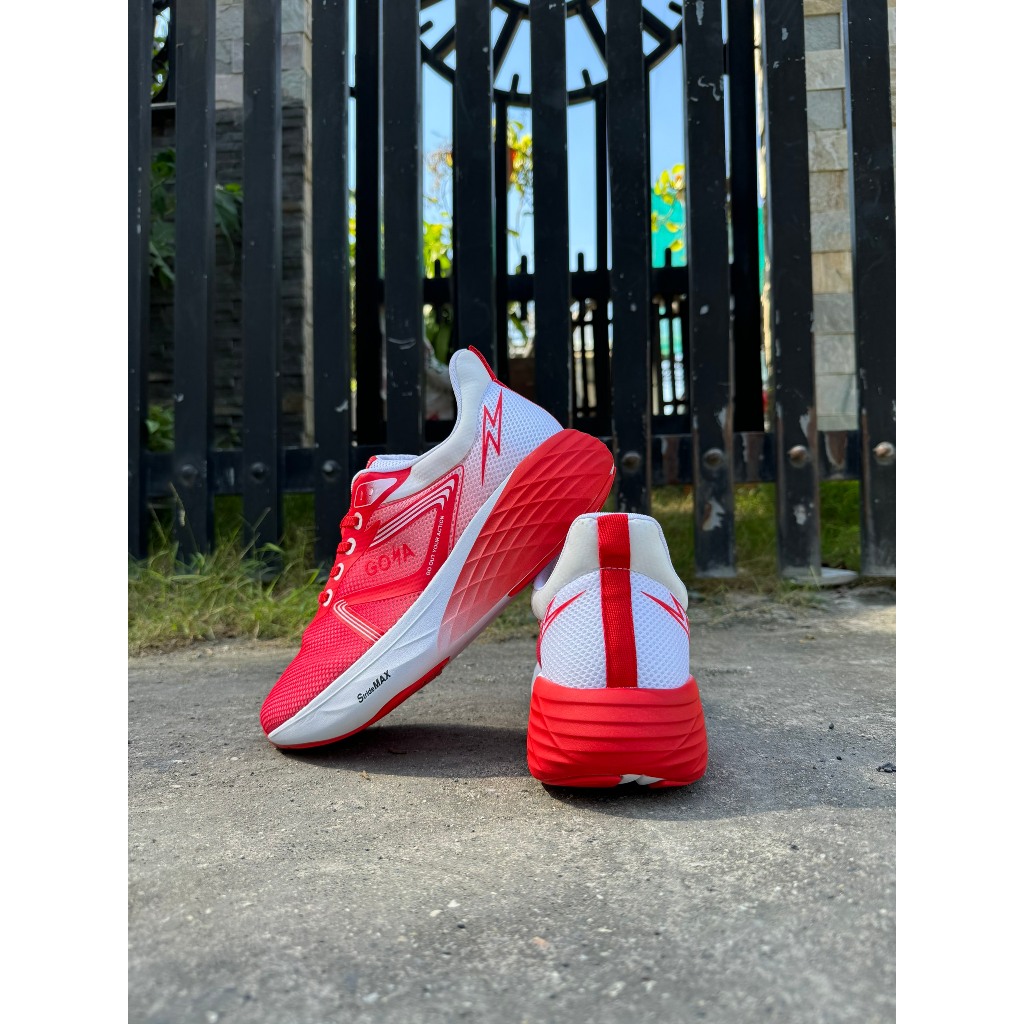 Giày thể thao chạy bộ nam nữ Goya Strides 2 năm 2024 màu trắng đỏ