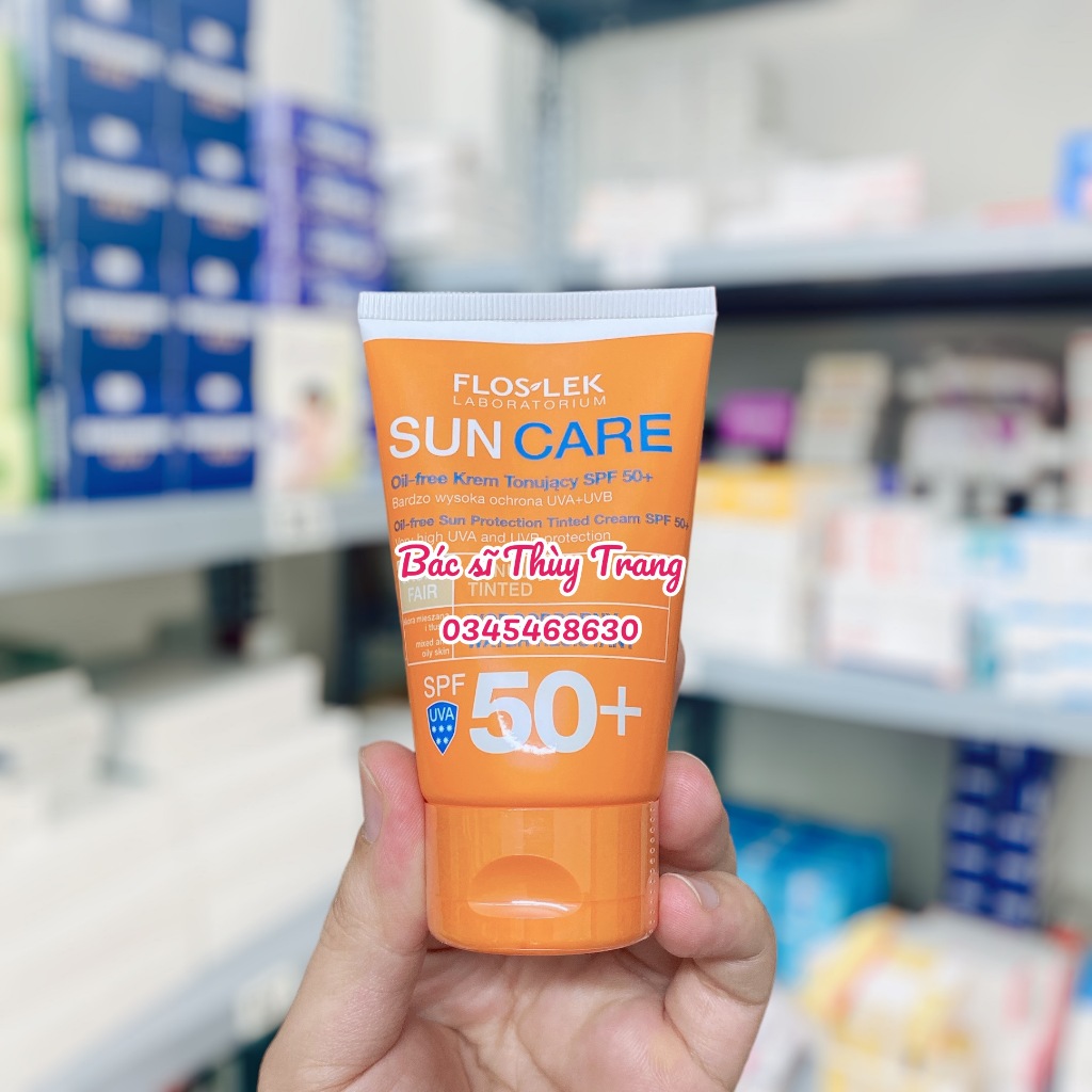 Kem chống nắng kiềm dầu FLOSLEK Oil-Free SunCar Protection Tinted Cream - 50ml