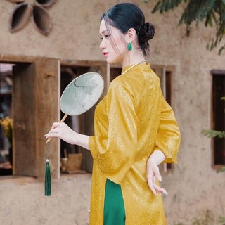 Áo Dài Cách Tân Nữ, Áo Dài Cách Tân, Cách Tân Gấm Dáng Suông, Mã AD7