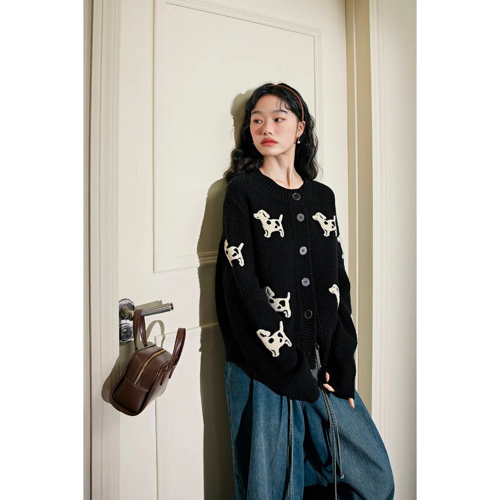 [SẴN M] Áo cardigan len họa tiết cover Kuose