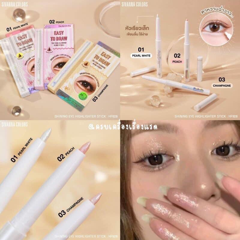 Bút Nhũ Mắt Sivanna Colors Easy To Draw Shining Eye Highlighter Stick bắt sáng tiện dụng