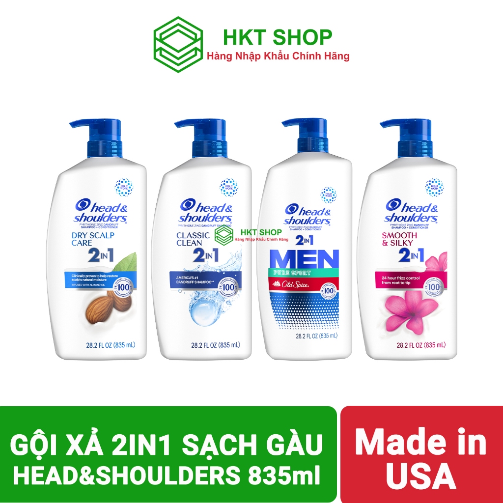 [USA] Gội Xả 2IN1 Head & Shoulders Dưỡng tóc Sạch gàu 835ml (H&S)_HKT shop