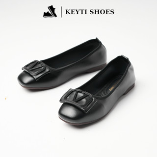 Giày búp bê Mary Jane đế bệt, da mềm ôm chân hoạ tiết đính Versace siêu đẹp