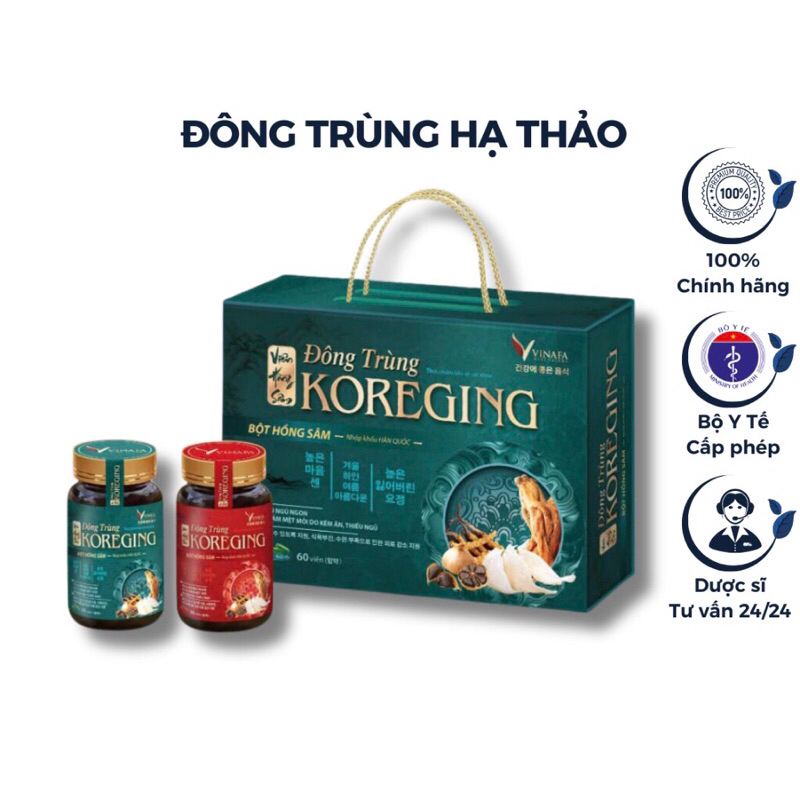 Viên hồng sâm Đông Trùng KOREGING Bột hồng sâm-nhập khẩu Hàn Quốc