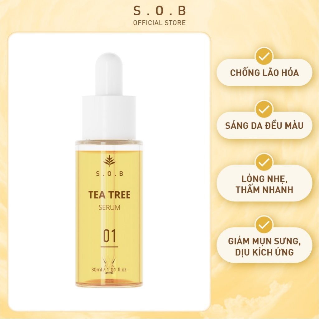 Serum giảm mụn phục hồi da S.O.B Tea Tree Serum Hàn Quốc 30ml