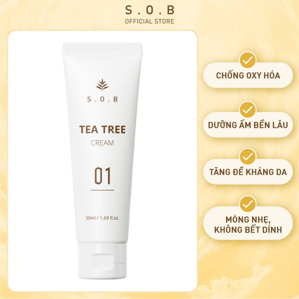 Kem dưỡng ẩm làm dịu da S.O.B Tea Tree Cream Hàn Quốc 50ml