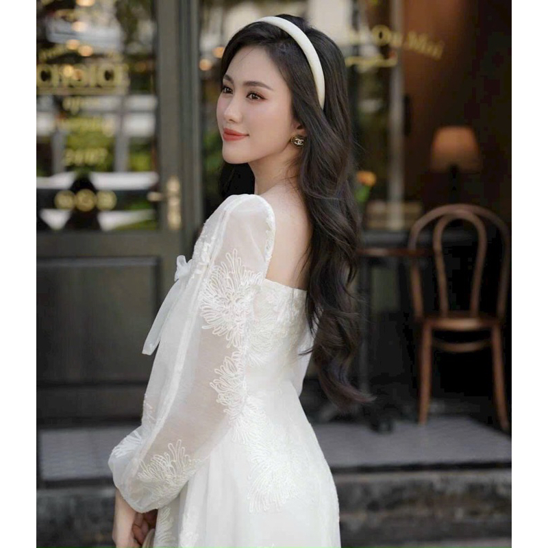 Đầm midi cổ vuông phối ren hoa sang trọng thanh lịch Jinue Dress