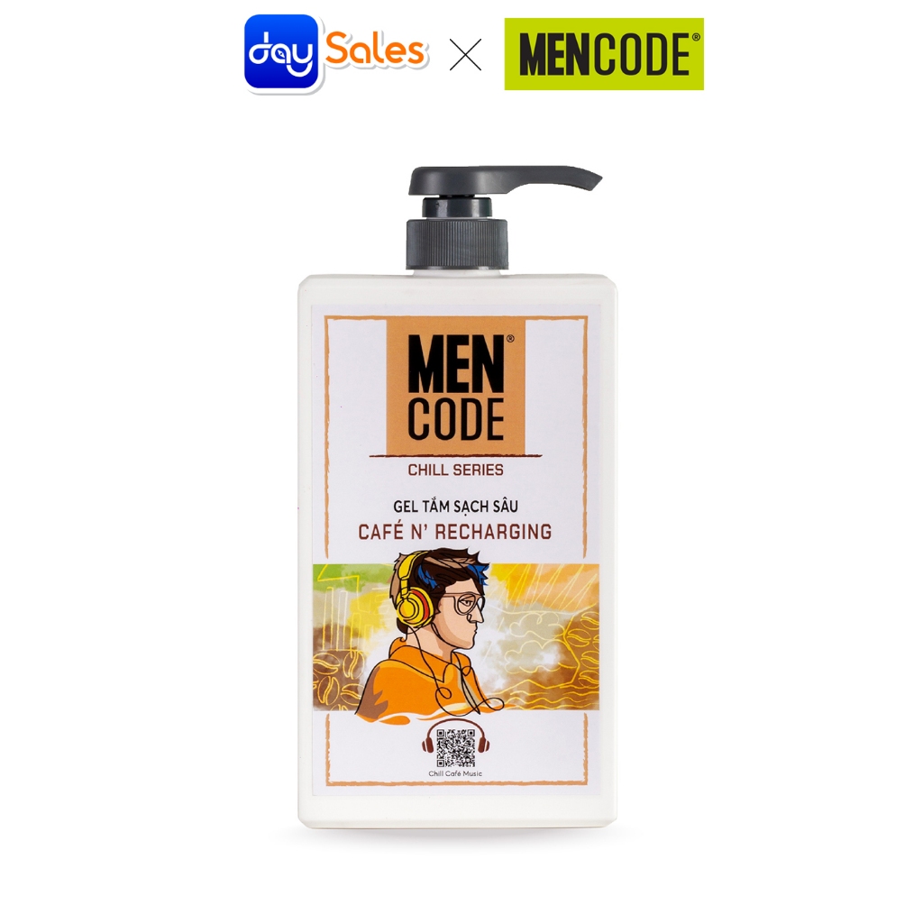 GEL TẮM MENCODE SẠCH SÂU CAFÉ N' RECHARGING 630ML
