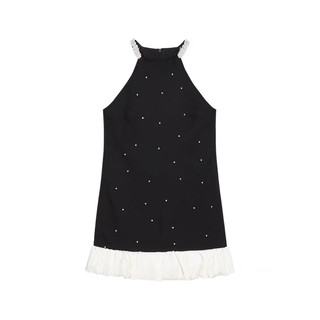 A12 [ORDER] Đầm đen cổ yếm thắt eo